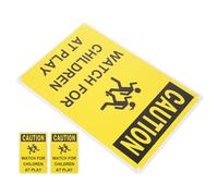 NAMOARLY 3pcs Yellow Iron Caution Playing Signs for Neighborhoods with High Visibility Design Slow down Traffic Safety Street Warning for Young Pedestrians