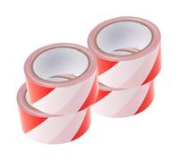 NAMOARLY 4 Rolls Non-adhesive Red and White Striped Caution Tape for Construction Safety Crime Scene and Event Barrier Highly Visible PE Warning Tape for Marking and Temporary Isolation