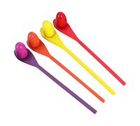 NAMOARLY 4 Set Wooden Egg Spoon Race Game for Adults Balance Beam Relay Brain Training Outdoor Fun Montessori Educational Activity