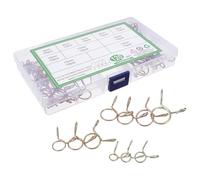 NAMOARLY 400pcs Color Zinc Spring Pipe Clamp Assortment Kit for Water Hose Repair Small Adjustable Hose Clamps with Spring Clips Versatile Outdoor Pipe Set