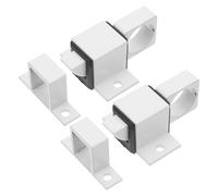 NAMOARLY 4pcs Aluminum Alloy Automatic Spring Latches, Self-Locking White Gate and Window Slam Locks, Heavy Duty Self-Closing Door and Cabinet Security Bolts for Home and Office