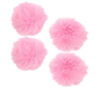 NAMOARLY 4pcs Furry Microphone Windscreen Wind Muff for Lavalier and Handheld Microphones, Noise Cancelling Lightweight Artificial Fur Cover in Pink for Youth-oriented Video Content