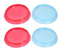 NAMOARLY 4Pcs Gyro Spinning Top Battling Stadium Board Game Set with Plastic Battling Tray for Competitive Play at Home and Travel, Red and Blue Interactive