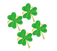 NAMOARLY 4pcs Shamrock Napkin for Patrick's Table Decor Holders for Irish-themed Parties Elegant Rhinestone Design for Family Gatherings and Celebrations