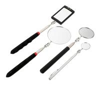 NAMOARLY 4Pcs Telescoping Inspection Mirrors with LED Light, Adjustable Extendable under Car and Machine Tool Inspection Mirrors Set (9", 12", 14", 19") for Automotive Repair and Industrial