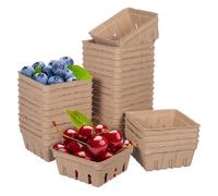 NAMOARLY 50pcs Paper Berry Basket Lightweight Household Fruit Tray for Strawberries Vegetables and Snacks Decorative Pulp Containers for Weddings and Picnics Kitchen Essentials