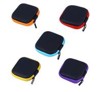 NAMOARLY 5pcs Assorted Colour Mini Headphones Storage Box Case Portable Travel Headphone Pouch with Smooth Zipper Hard Pp Material Stylish Design for Daily Life Random Color