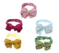 NAMOARLY 5Pcs Bow Headbands Nylon Wide Turban Soft Elastic Hair Bands Unisex Lightweight Hair Wraps for Newborns Indoor Outdoor Use