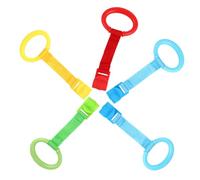 NAMOARLY 5pcs Boy Girl Crib Pull Rings Nursery Standing Learning Tools Hand Crib Hanging Rings for Boys and Girls Walking