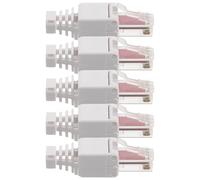NAMOARLY 5pcs Ethernet Plug Pass Through Connector Modular Unshielded Network Cable Ends for Home Office Gigabit Internet Wiring Low-noise Data Transfer