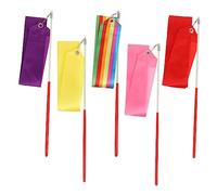 NAMOARLY 5Pcs Rhythmic Ribbons for Gymnastics and Dance Durable Art Streamers for Energetic Performances for Dance Lovers Vibrant Colors Red Pink Yellow Purple Rainbow