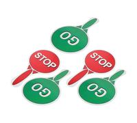 NAMOARLY 5pcs Traffic Signs Double-sided Handheld Stop Signal Lights Red Green Paddle for Preschool Elementary Classroom Teaching Road Safety Educational Tool