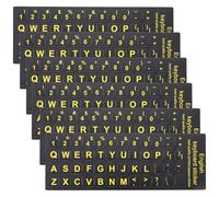 NAMOARLY 6 Sheets Computer Keyboard Stickers with English Letter Replacement, Matte Hand Feeling and Practical Pvc Material, Stylish Black Keyboard Accessory for Everyday Usage