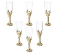 NAMOARLY 6Pcs Communion Chalice Set Vintage Gold Goblets for Church Wine, Reusable Stemware Beverage Cups for Medieval Party, Wedding Toasting, and Ritual Decorations