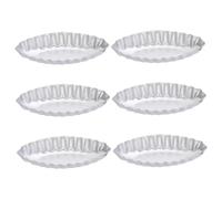 NAMOARLY 6pcs Creative Small Chrysanthemum Boat-Shaped Baking Mold Set, Anodized Aluminum Egg Tart Pan, Non-Stick Bakeware for Home Cake and Pastry Baking