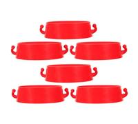 NAMOARLY 6pcs Plastic Connector Rings for Traffic Chains and Cones, Lightweight and Safe Barrier Links for Parking Barriers and Road Caution Cones, Red Conical Chain Connectors
