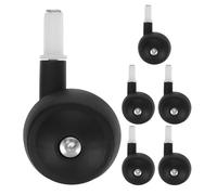 NAMOARLY 6PCS Walker Wheels Replacement for Strollers, Black Plastic Silent Stem Swivel Casters with Detachable Direct Insert Design, Sturdy Universal Wheels for Trolley and Walker