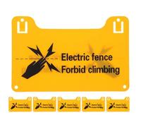 NAMOARLY 6pcs Weatherproof Electric Fence Signs Plastic Rounded Corners No Burrs High Voltage Warning Labels for Gates and Fence Posts