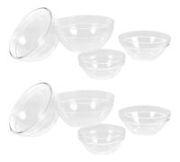 NAMOARLY 8pcs Acrylic Essential Oil Bowls Transparent Plastic Spa Bowls for Beauty Salon Massage Oil Mixing White