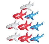 NAMOARLY 9Pcs Inflatable Shark Shaped Water Fighting for PVC Floating Pool Games with Bright Colors Safe and Lightweight Interactive Beach and Swimming Pool Fun