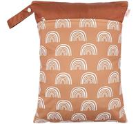 NAMOARLY Baby Diaper Organizer Hanging Bag 2 Pockets Zipper Design Lightweight Fabric Stroller Hanging Bag for New Parents Can Be Attached to Stroller Or Crib Classify Wet and Dry Items