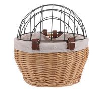 NAMOARLY Bicycle Pet Basket Front Handlebar Carrier Wicker Rattan Cat and Small Dog Bike Basket 12.6"x10.6"x7.8" Lightweight Sturdy Storage for Cycling and Outdoor Use