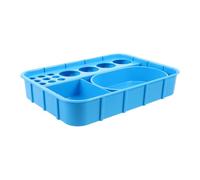 NAMOARLY Blue Plastic Medication Dispenser Tray with Integrated Segmented Compartments for Safe Transportation and Vertical Stacking, Pills Organizer Storage Tray for Hospitals and Stations