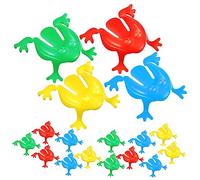 NAMOARLY Bouncing Frog Toys Plastic Small Assorted Colors Red Green Blue Yellow 16 Pieces Fun Party Favors Boys and Girls Outdoor Game Accessories