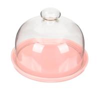 NAMOARLY Cake Plate Fruit Foretaste Tray Glass and Ceramic with Dome Lid Delicate Simple Shape Pink Protection from Pollution for Weddings Parties