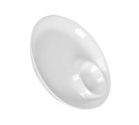 NAMOARLY Ceramic Dumpling Plate White Serving Dish with Sauce Compartment for Salad and Simple Desserts Elegant Polished Surface Tray for Home Dining and Decorative Use