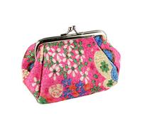 NAMOARLY Coin Purse for Holding Receipts and Flower Embroidered Vintage for Women, Polyester Material with Secure Closure Unique Elegant Handbag for Shopping and School Use