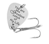 NAMOARLY Creative Stainless Steel Fishing Lure with Treble Hooks You Are My Greatest Catch of My Life for Outdoor Fishing Bait for Various Fish Types