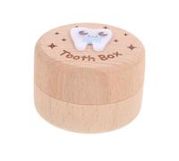 NAMOARLY Deciduous Tooth Box Wooden First Tooth Holder Keepsake Box for Boys and Girls