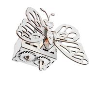 NAMOARLY DIY Hand Cranked Wooden Butterfly Educational Science Experiment Kit for Interactive Mechanical Craft Strengthening Parent Bond Stem Creativity Enhancer