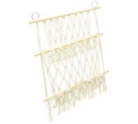 NAMOARLY Double-layer Stuffed Animal Storage Hammock with Wooden Sticks and Cotton Rope, Easy to Install Wall Hanging Storage Rack for Bedroom, Holds Different Size in Room Styles