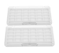 NAMOARLY Empty Eyeshadow Palette Box 2PCS White AS Material Large Capacity DIY Storage Container for Professional Makeup Enthusiasts