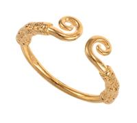 NAMOARLY Finger Ring for Men and Women, for Everyday Wear and Special Occasions Minimalist and Versatile Style Yellow Copper Adjustable with Embossed Design Spiral Bangle Ring