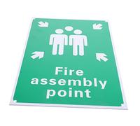 NAMOARLY Fire Assembly Point Sign Aluminum Emergency Sign for Outdoor Use Parks and Gardens Clearly Visible with Symbol and Text Essential for Safety and Evacuation Planning