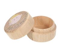 NAMOARLY First Haircut Keepsake Box Wooden Storage Holder Round Case for Hair Memories and Early Childhood Souvenirs
