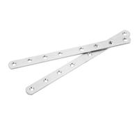 NAMOARLY Flat Plate Brackets Versatile User-Friendly 2pcs Stainless Steel Straight Mending Plates Heavy Duty Metal Repair Fixing Bracket Connector for Shelves Furniture
