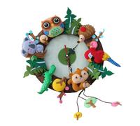 NAMOARLY Forest Animal DIY Clock Non-Woven Fabric Craft Kit for, Handmade Cartoon Material Bag for Early Development and Activity Learning