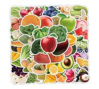 NAMOARLY Fridge Stickers 60pcs Waterproof Fruit Vegetable Decals Sticker Packs for Boys and Girls for Album Decals