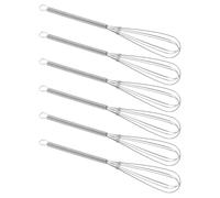 NAMOARLY Hair Dye Stirrer for Beating Powdered Sugar Stainless Steel Hair Color Tool Mini Whisk Hand 7pcs and Long Time Mixing Work, Silver for Salon and Home Use