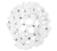 NAMOARLY Hand-knitted White Elastic Hairnet for Buns with Pearl Decoration, Sturdy Rayon Material, Elastic Edge, Comfortable for Day Use, Hair Accessory for Women, Stewards and Cooks