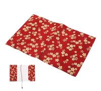 NAMOARLY Hand-Made Cloth Book Sleeve A5 Adjustable Red Book Cover Protective Sleeve for Students School Reading