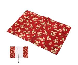 NAMOARLY Hand-Made Cloth Book Sleeve A5 Adjustable Red Book Cover Protective Sleeve for Students School Reading