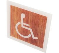 NAMOARLY Handicaps Disabled Sign Disability Restroom Sign Bathroom Door Symbol Acrylic Wood Grain Appearance White Safety Identity Guidance for Restroom Indoor Use