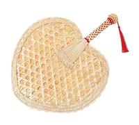 NAMOARLY Handmade Summer Handheld Fan Natural Wheat Straw Woven Retro Vintage Style Chinese Hand Fan for Outdoor Cooling and Home Decor