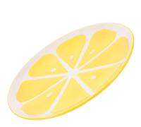 NAMOARLY Japanese Style Cute Lemon Ceramic Plate, Fruit Pattern Serving Tray for Restaurant Food, Kitchen Fruit Dish, Decorative Cold Dish Platter for Party and Home Use