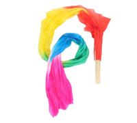 NAMOARLY Lengthened Colorful Long Silk Belly Dance Fan Veil Folding Handheld Yangko Dance Fan for Stage Performances Ethnic and Portable and Gift Ready Prop